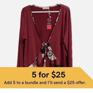 Rosegal, lightweight poly, open front cardigan with ruffle.